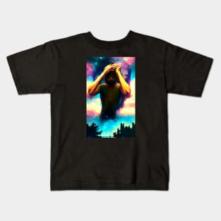 Sad Face - Rainbow Sky Stress Kids T-Shirt